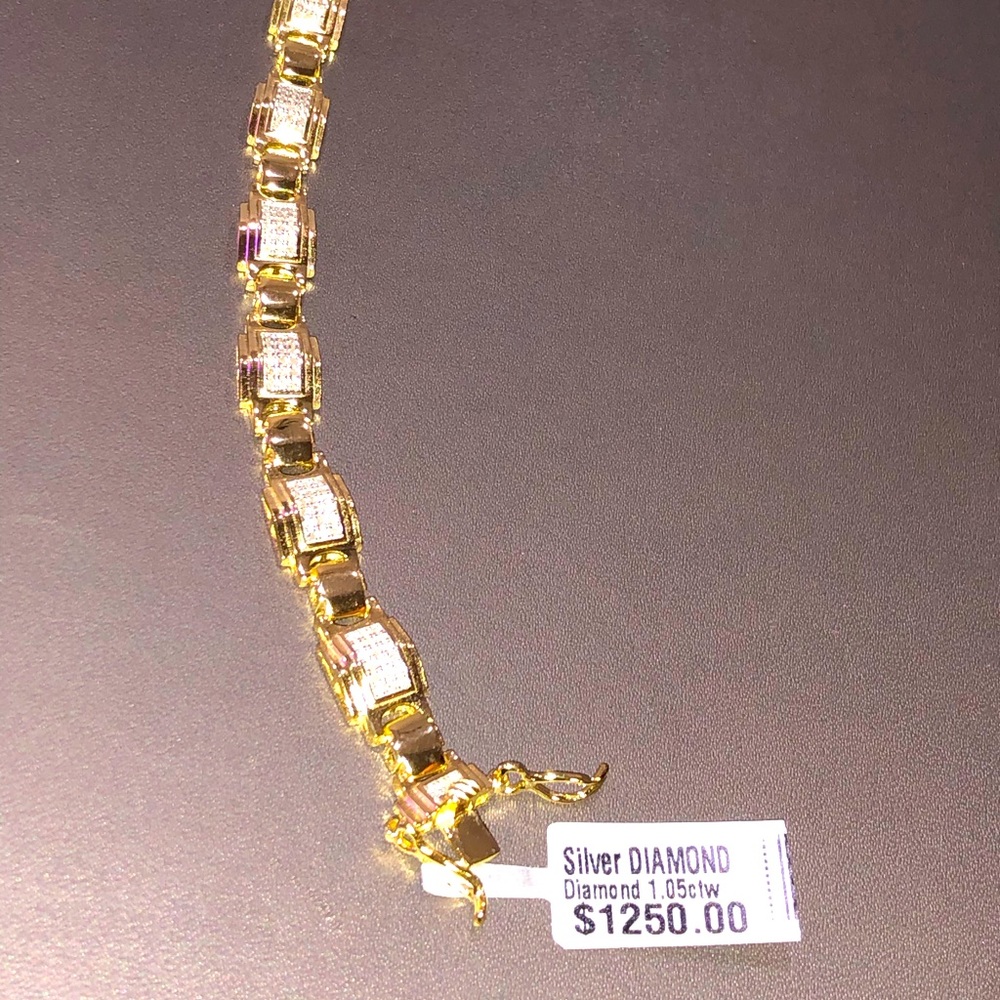 Mens real diamond custom made bracelet NOT CZ mot fake Best gift huge sale Wow!